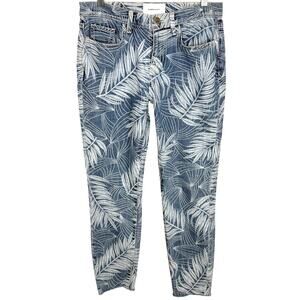 Current/Elliott Womens The Stiletto Wily Leaf Print Raw Hem Skinny Crop 26